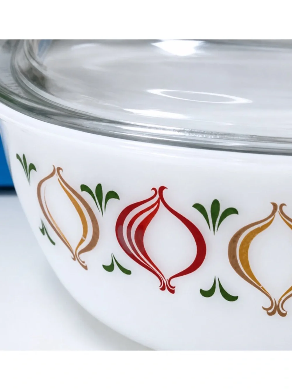 Schott Mainz Jena Glas Opal Onion Casserole Lid Vintage Germany 1960s w/ Box